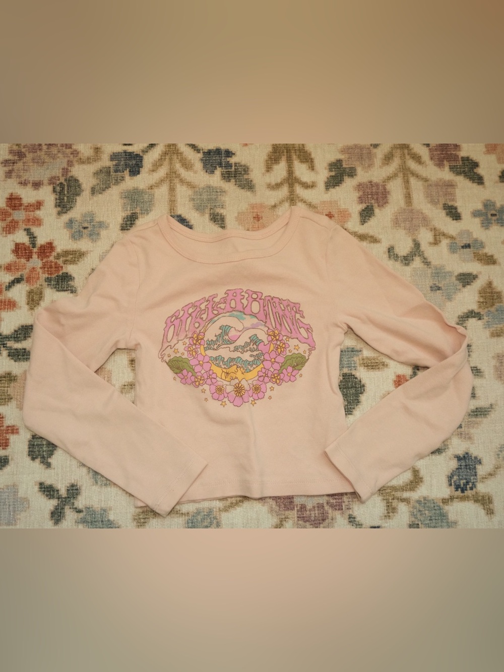 Billabong Pink Long-Sleeve Graphic Kids Tee